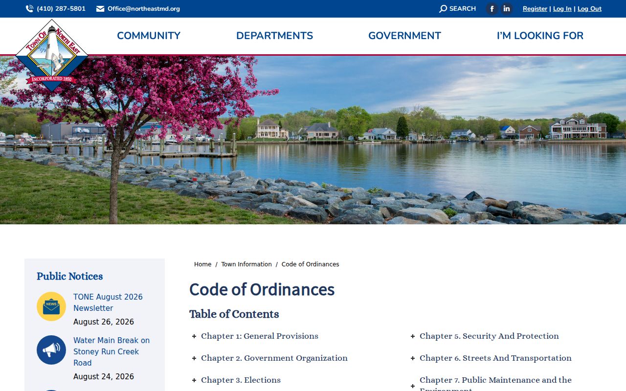 North East municipal code page used for North East warrant records context